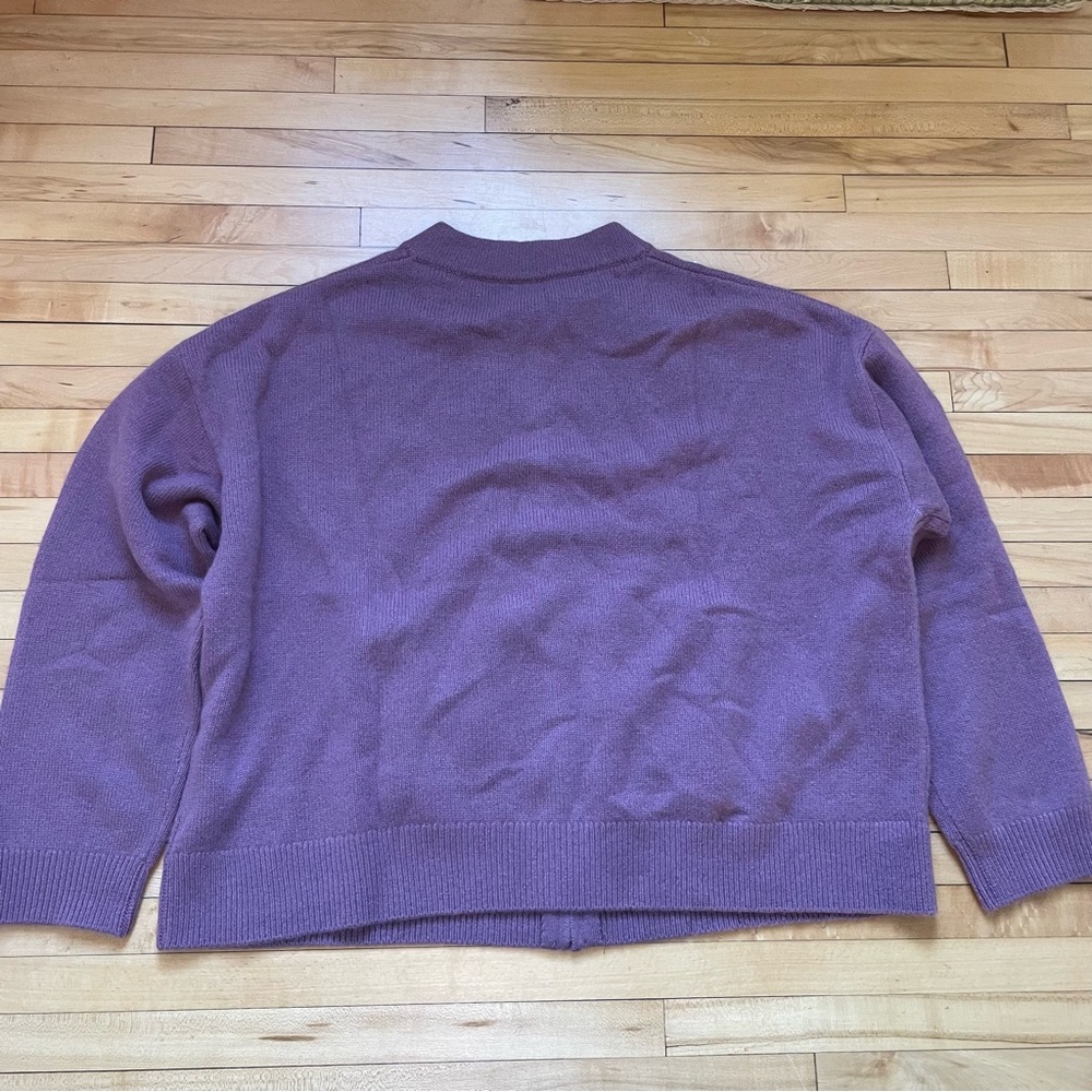 Garnet Hill Cashmere Crewneck Sweater in Plum - Picture 9 of 9